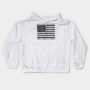 Save the Republic (Black) Kids Hoodie